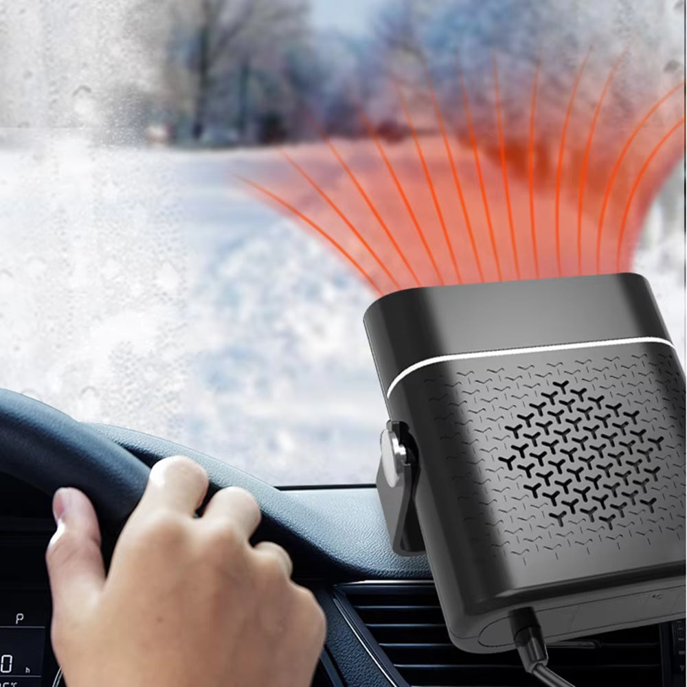 Compact 12V/24V Car Fan Heater - Ultimate Defogging & Defrosting Solution for Your Windshield