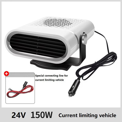 Compact 12V/24V Car Fan Heater - Ultimate Defogging & Defrosting Solution for Your Windshield